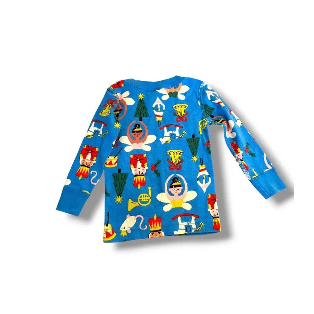 Hanna Andersson Nutcracker Pajamas Kids 2 Blue Long John Organic Cotton Holiday
